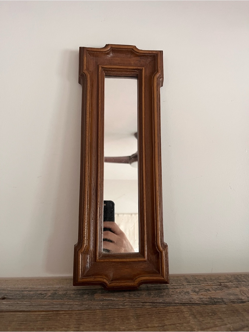 HomCo Wood Tone Narrow Wall Mirror - Brown